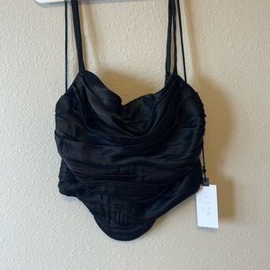 ASTR black silk corset top, never been worn new with tags